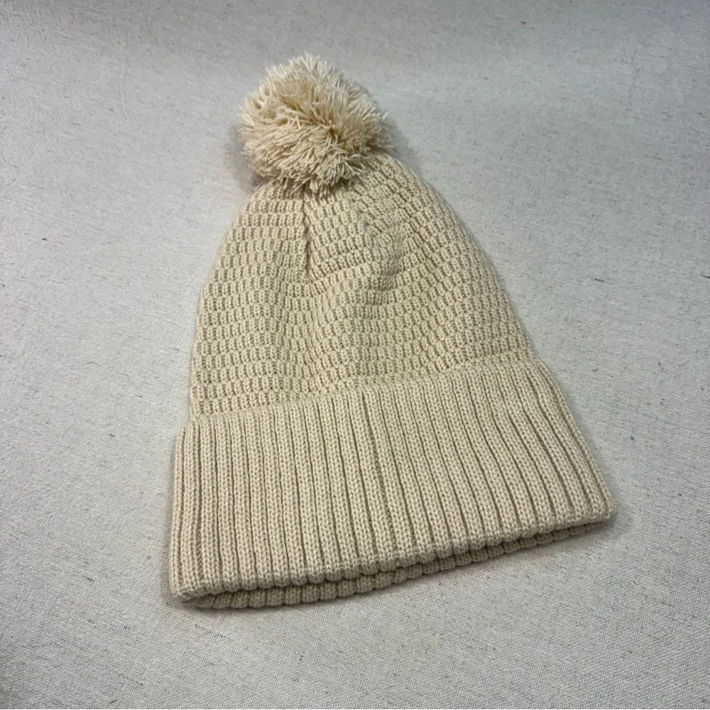 Tractor Supply Cream Knit Beanie with Pom-Pom
